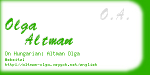 olga altman business card